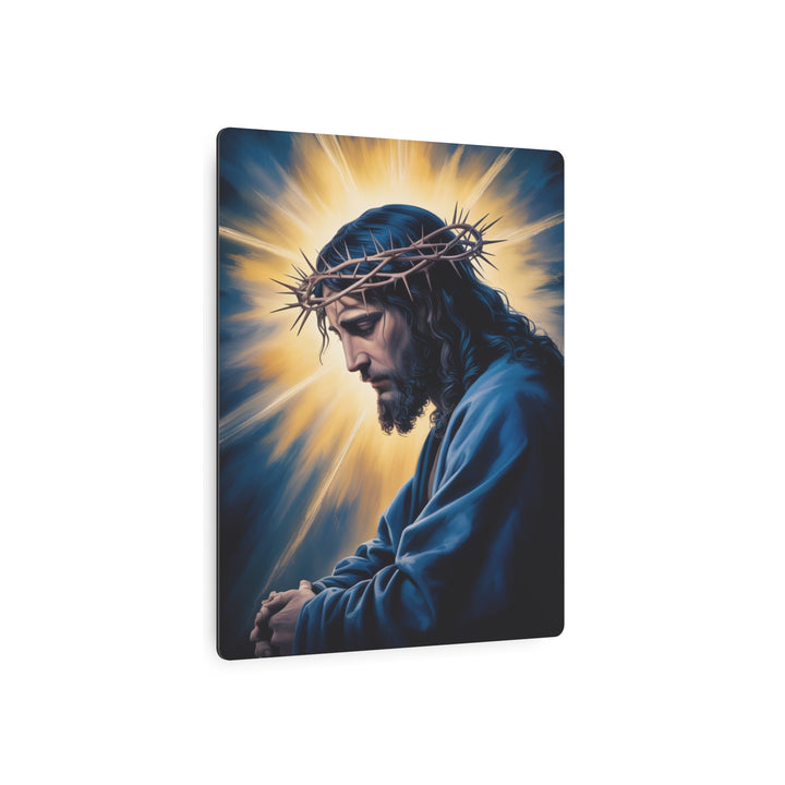 "Christ in Sacred Prayer" - Jesus Praying Metal Wall Art