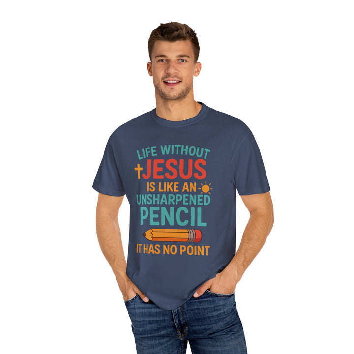 Christian Message Unisex T-shirt with Pencil Design