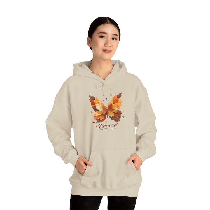 Butterfly Hoodie - Renewed in His Love - Fall Leaves Design