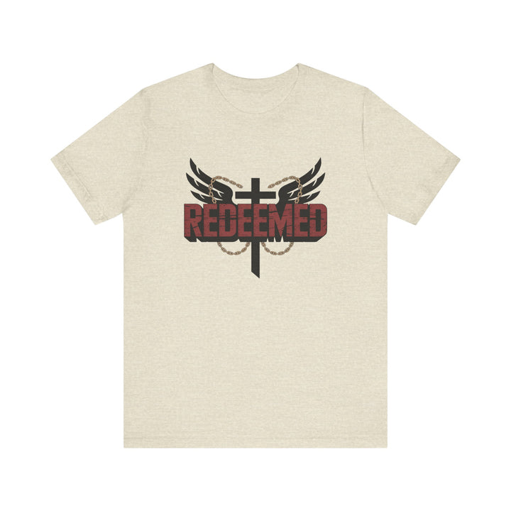 Christian Themed Unisex Short Sleeve Tee, Redeemed Shirt, Faith-Based Apparel, Inspirational T-Shirt, Spiritual Gift, Casual Wear