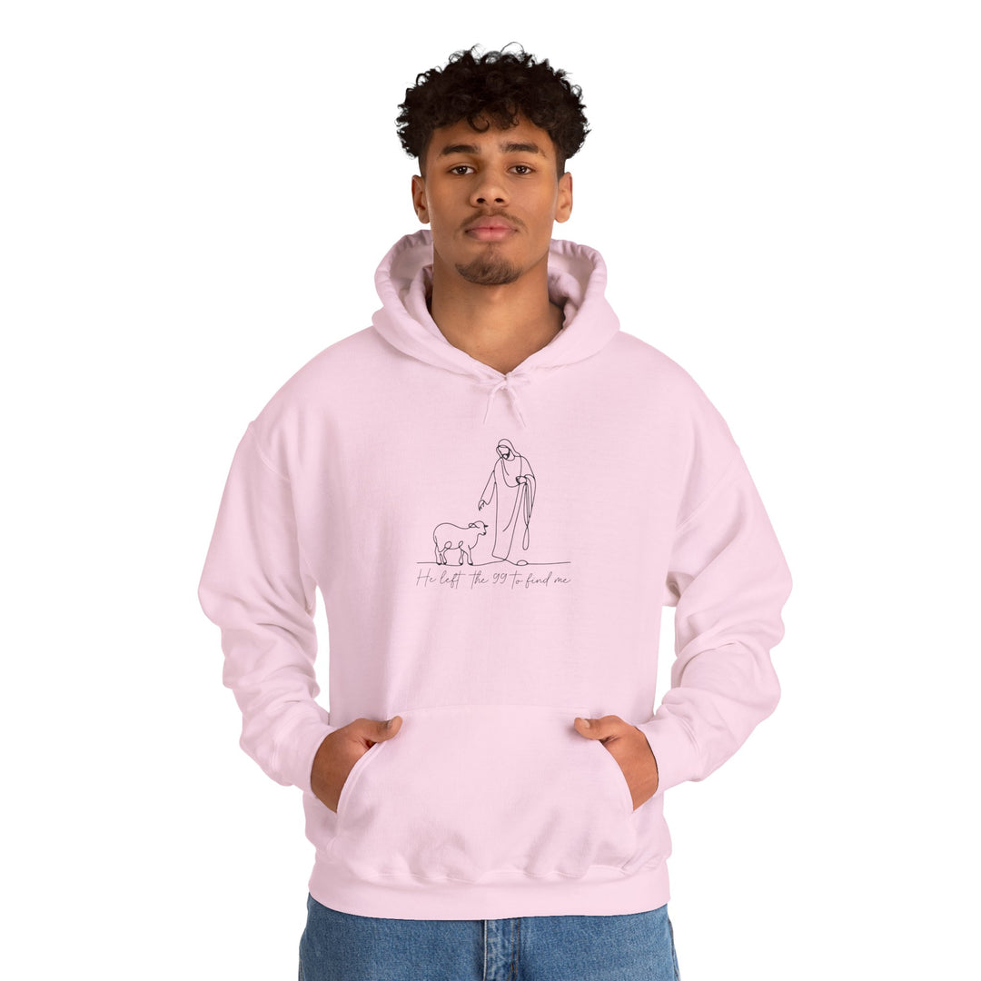 Christian Jesus and Lamb Hoodie Sweatshirt - 'He left the 99 to find me'