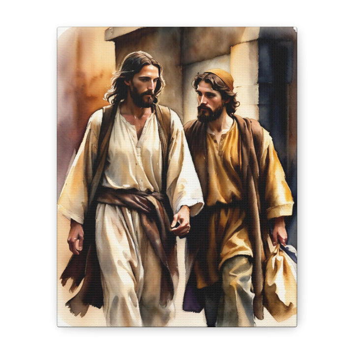 Never Alone | Jesus and Disciples Canvas – Inspirational Christian Wall Art for Home or Office