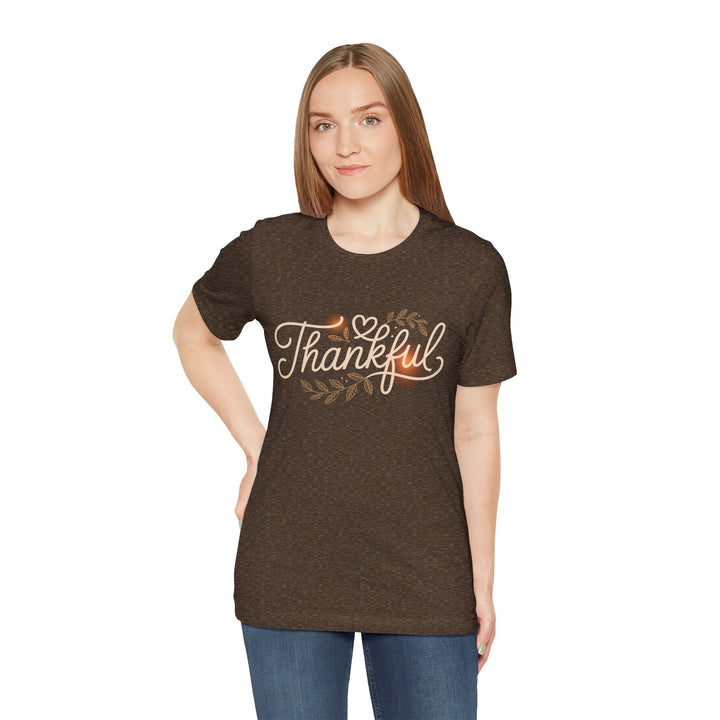 Thankful Tee - Unisex Jersey Short Sleeve Shirt for Thanksgiving, Gratitude Gift, Casual Wear, Family Gathering, Everyday Comfort