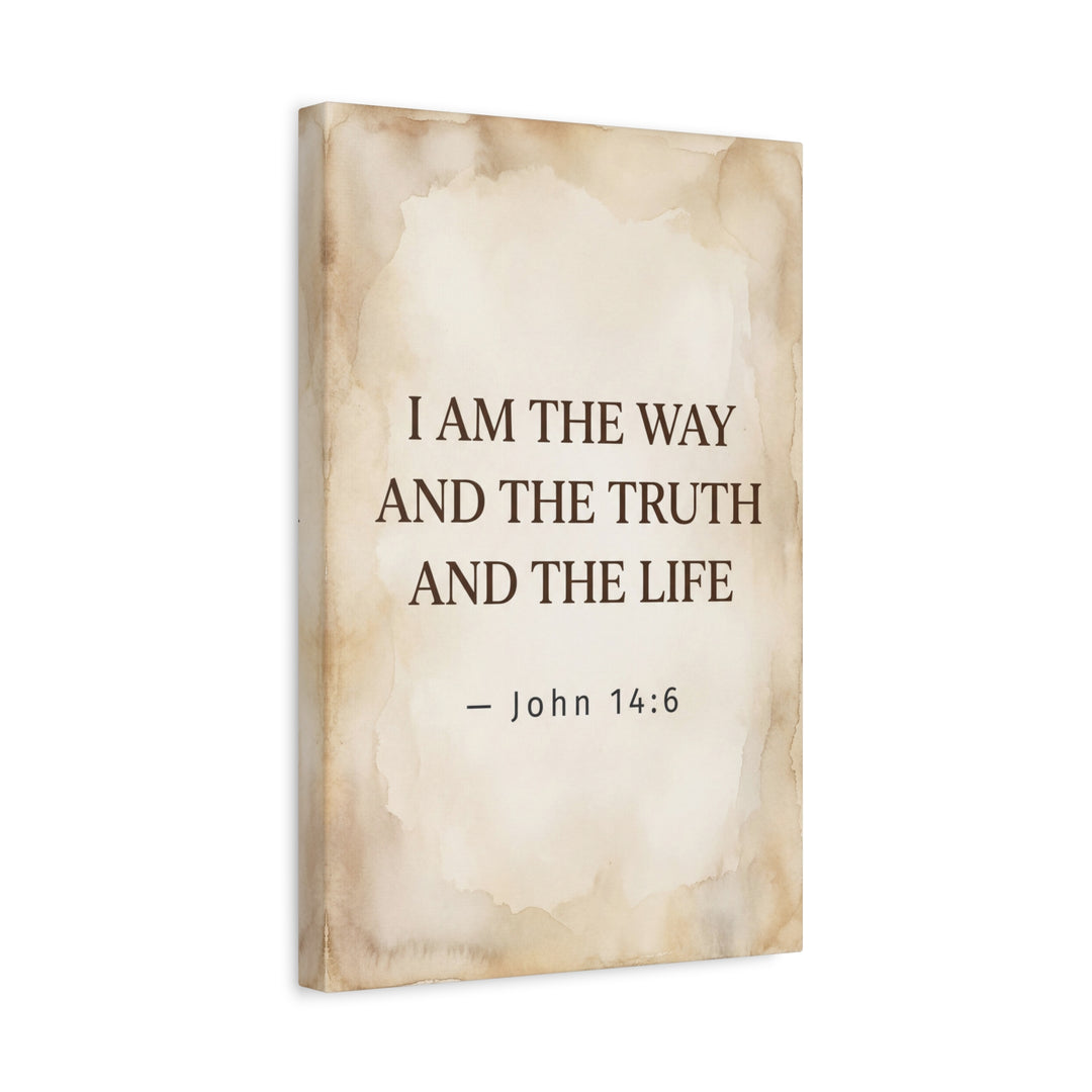 John 14:6 Canvas Wall Art — “I Am the Way and the Truth and the Life” Matte Stretched Canvas