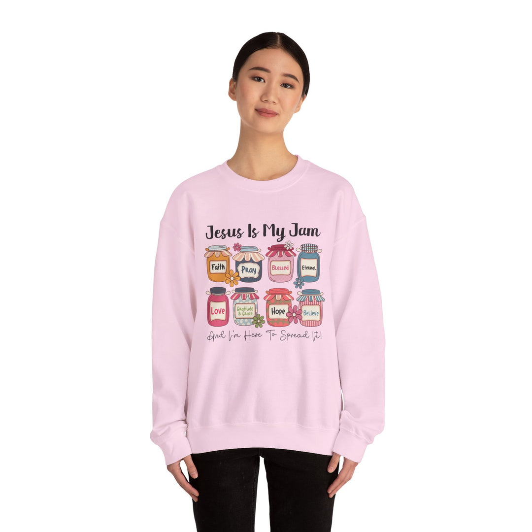 Jesus Is My Jam Sweatshirt, Unisex Crewneck, Comfort Wear, Christian Apparel, Perfect Gift for Faith Celebrations, Everyday Casual