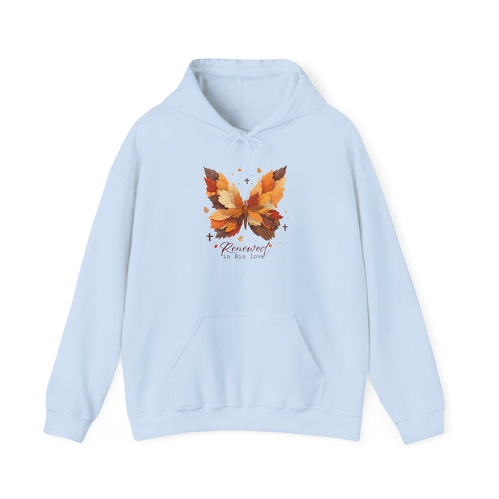 Butterfly Hoodie - Renewed in His Love - Fall Leaves Design