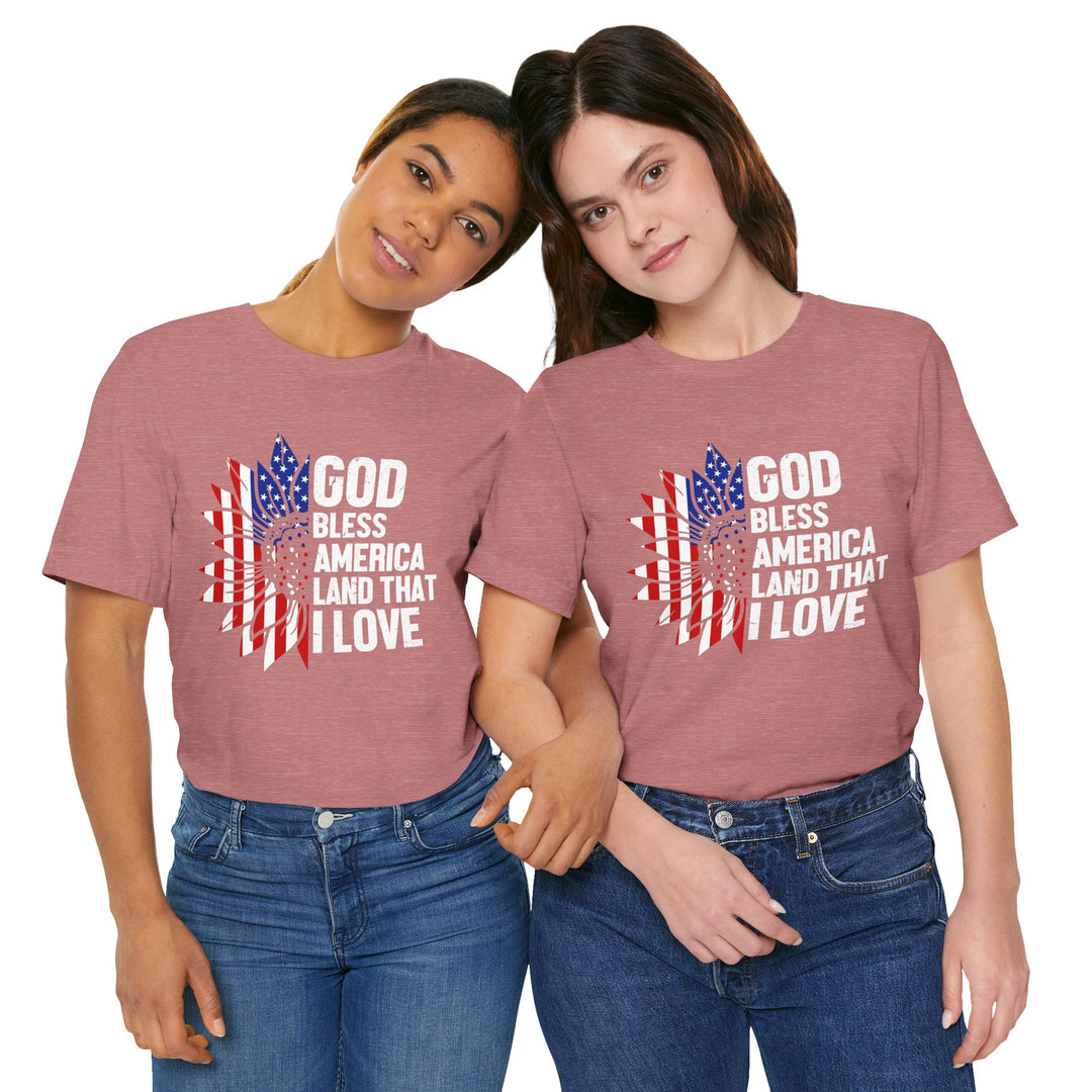 Patriotic T-Shirt, God Bless America Tee, Unisex Short Sleeve Shirt, Independence Day Gift, USA Pride Apparel, Americana Clothing