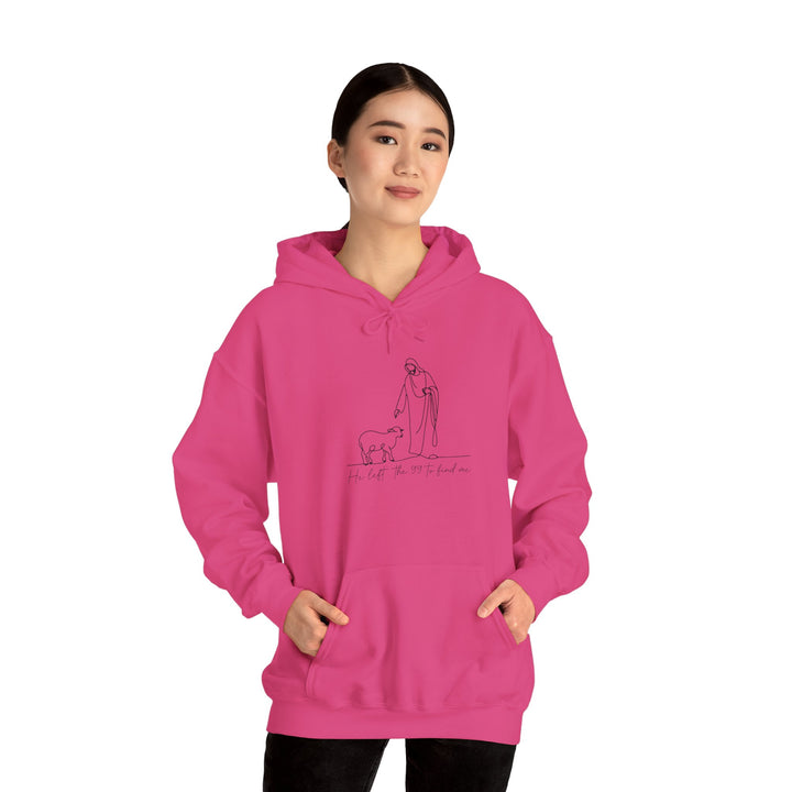 Christian Jesus and Lamb Hoodie Sweatshirt - 'He left the 99 to find me'