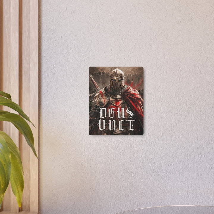 "Deus Vult - God Wills It" - Medieval Christian Knight Metal Wall Art