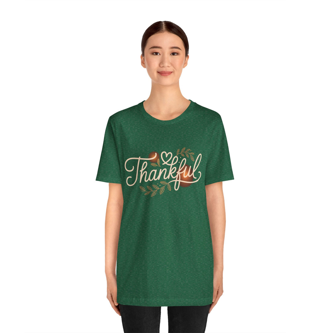 Thankful Tee - Unisex Jersey Short Sleeve Shirt for Thanksgiving, Gratitude Gift, Casual Wear, Family Gathering, Everyday Comfort