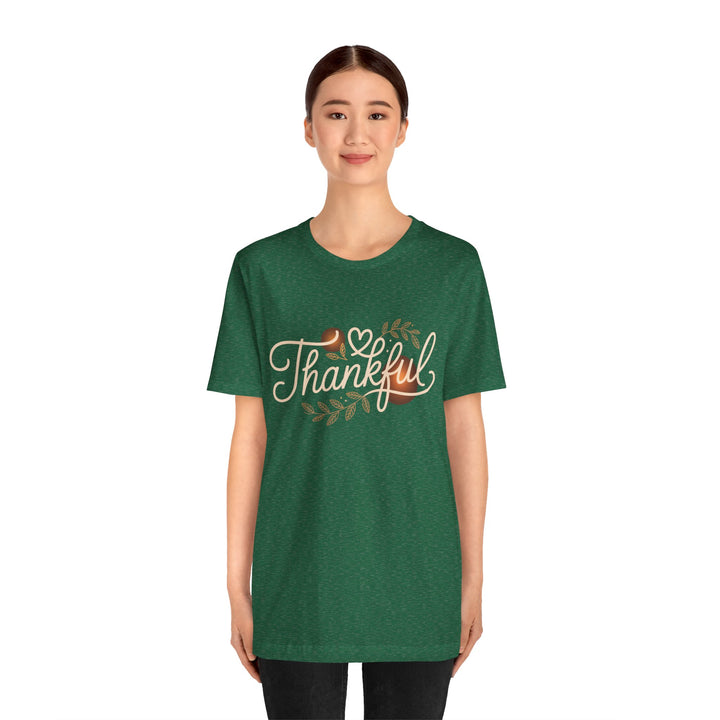 Thankful Tee - Unisex Jersey Short Sleeve Shirt for Thanksgiving, Gratitude Gift, Casual Wear, Family Gathering, Everyday Comfort