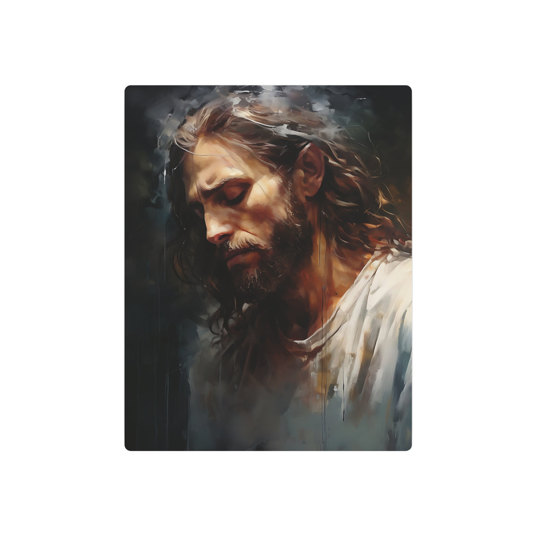 Serene Jesus Metal Art Sign – Inspirational Wall Decor
