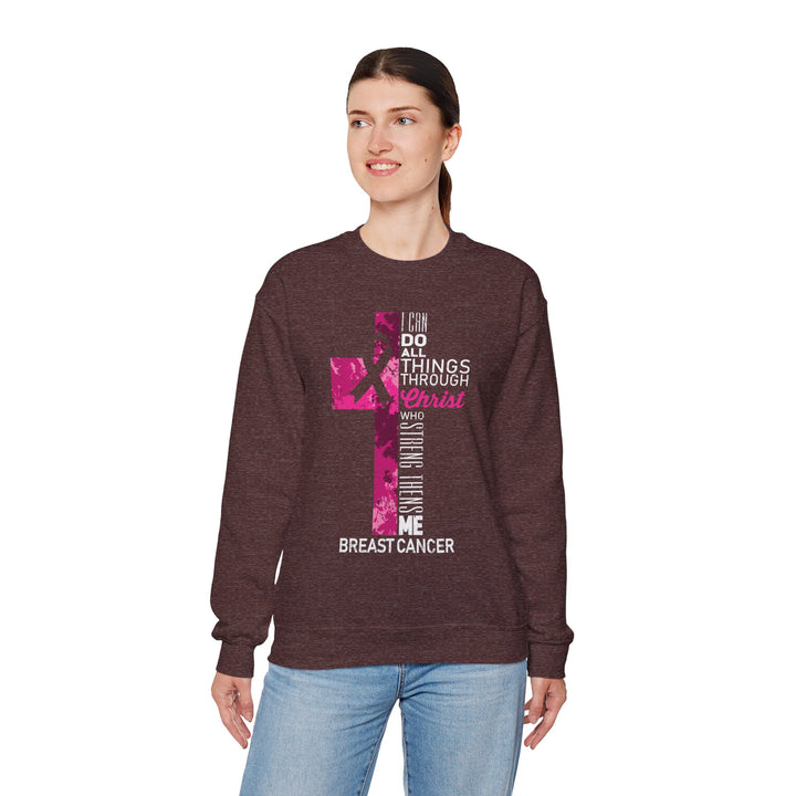 Inspirational Crewneck Sweatshirt for Breast Cancer Awareness, Faith Sweatshirt, Unisex Pullover, Hopeful Gift, Religious Apparel