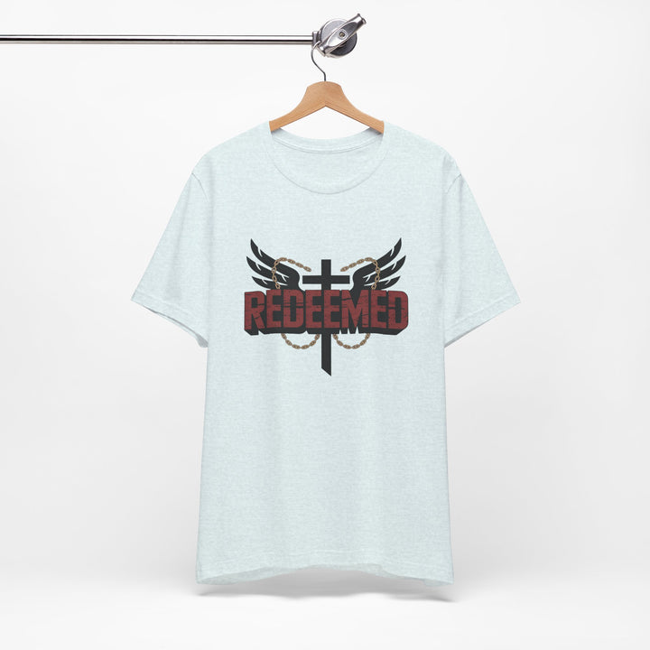 Christian Themed Unisex Short Sleeve Tee, Redeemed Shirt, Faith-Based Apparel, Inspirational T-Shirt, Spiritual Gift, Casual Wear