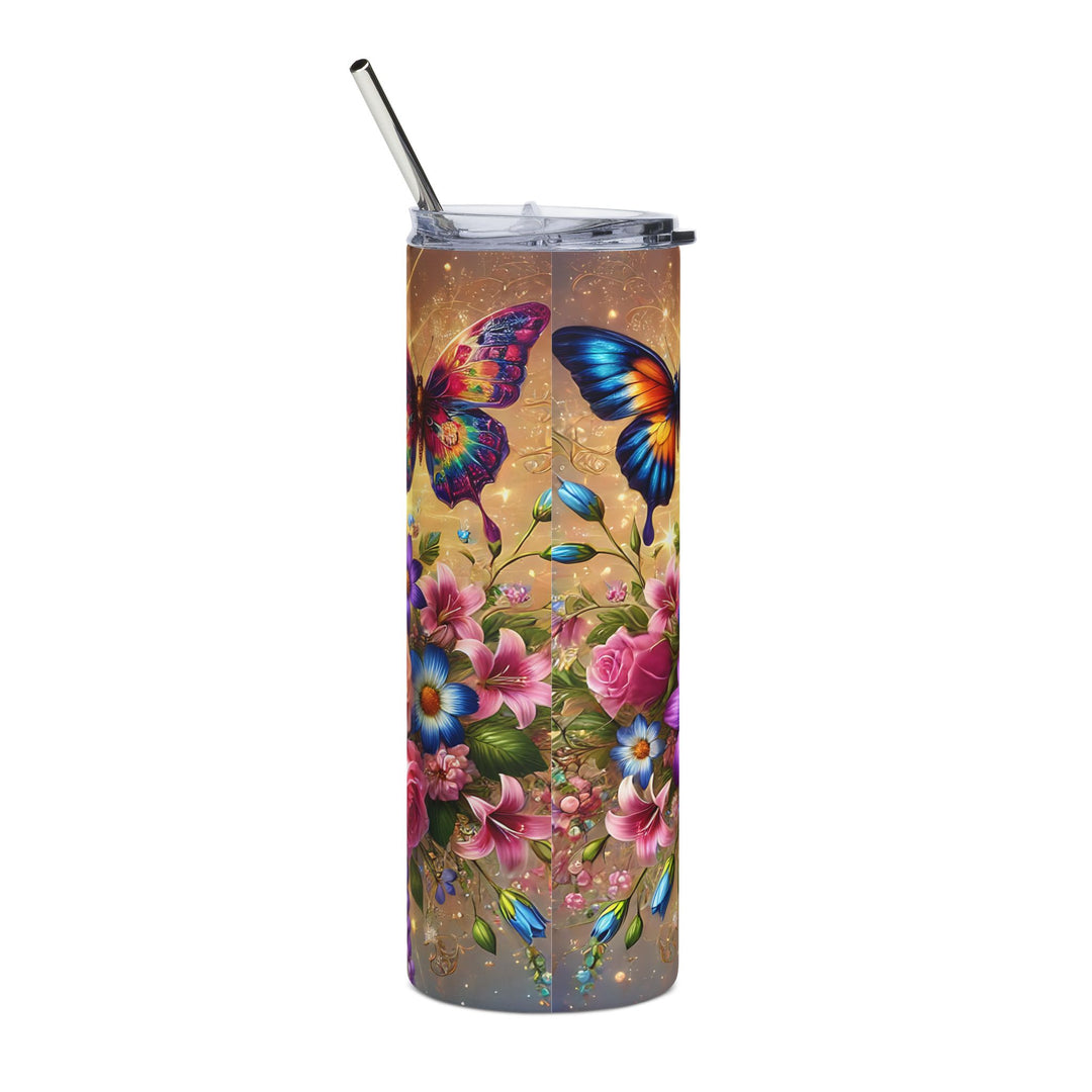 Inspirational Floral Stainless Steel Tumbler - 20oz with Jesus Is My Lord and Savior Design