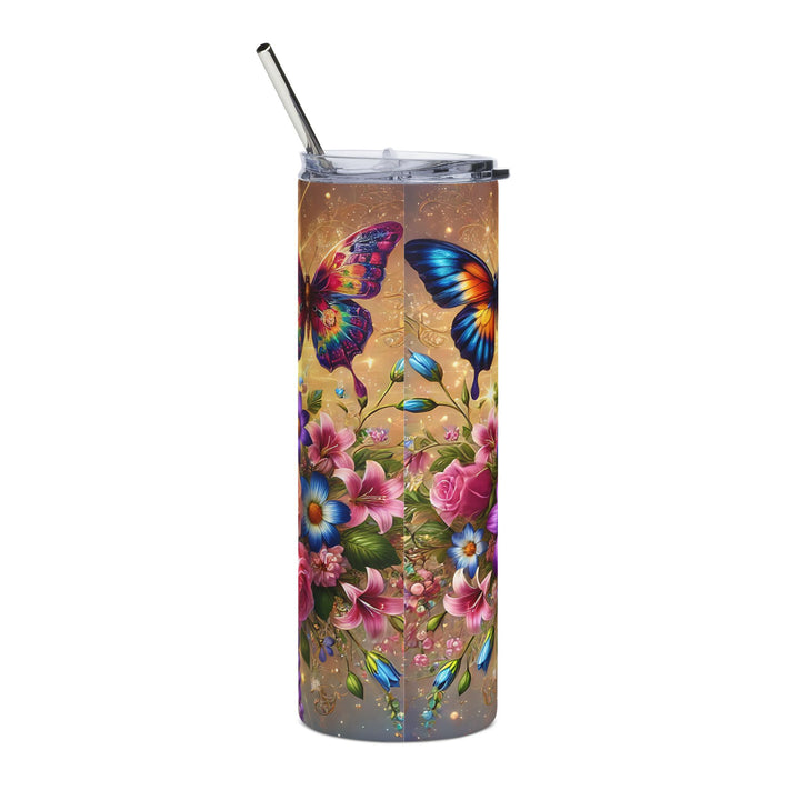 Inspirational Floral Stainless Steel Tumbler - 20oz with Jesus Is My Lord and Savior Design