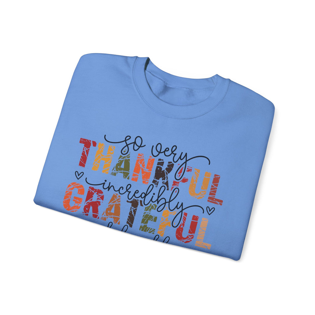 Thankful Grateful Blessed Sweatshirt | Cozy Fall Crewneck | Perfect Gift for Thanksgiving, Family Gatherings, Daily Comfort, Holiday Wear