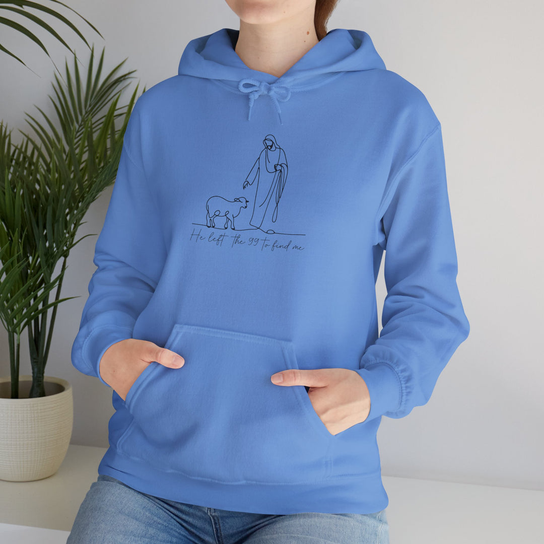 Christian Jesus and Lamb Hoodie Sweatshirt - 'He left the 99 to find me'