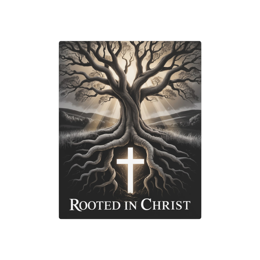 "Rooted in Christ Tree Cross Design" - Generational Faith Metal Wall Art