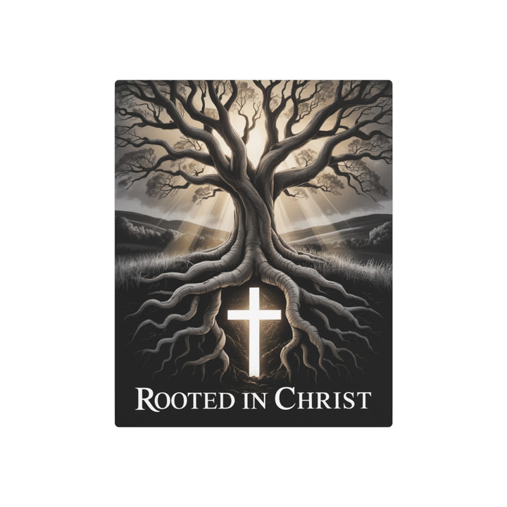 "Rooted in Christ Tree Cross Design" - Generational Faith Metal Wall Art
