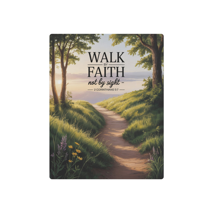 "Walk by Faith, Not by Sight" - Spiritual Journey Metal Wall Art