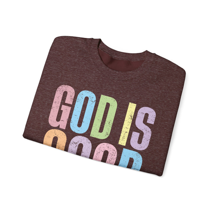 Inspirational God is Good Sweatshirt, Religious Crewneck, Faith-Based Apparel, Comfortable Casual Wear, Church Gift, Positive Vibes