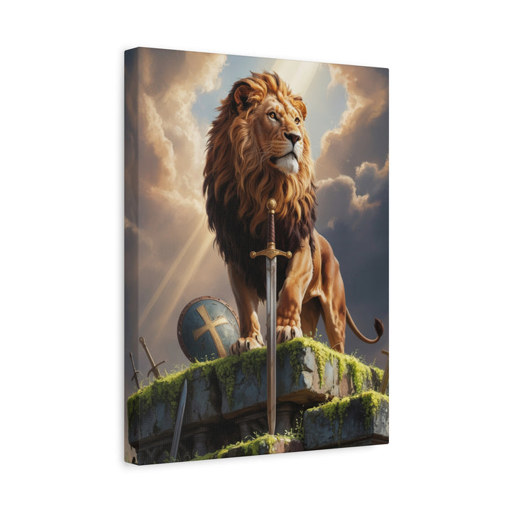 Canvas Art, Lion of Judah Verse, Christian Men's Wall Decor, Father's Day Gift, Revelation 5:5