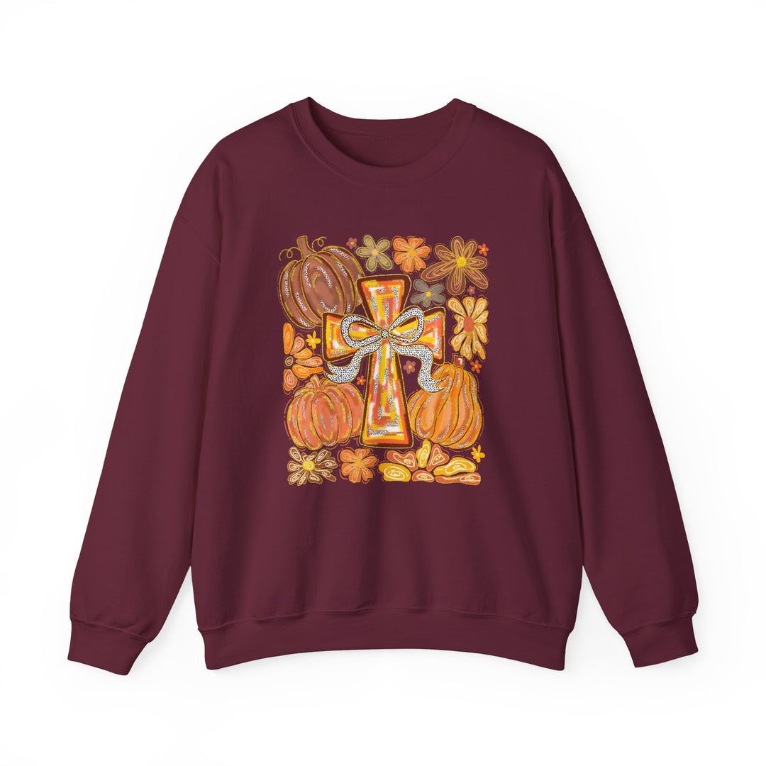 Fall Harvest Crewneck Sweatshirt, Autumn Sweatshirt, Thanksgiving Gift, Unisex Fall Apparel, Cozy Pumpkin Sweatshirt
