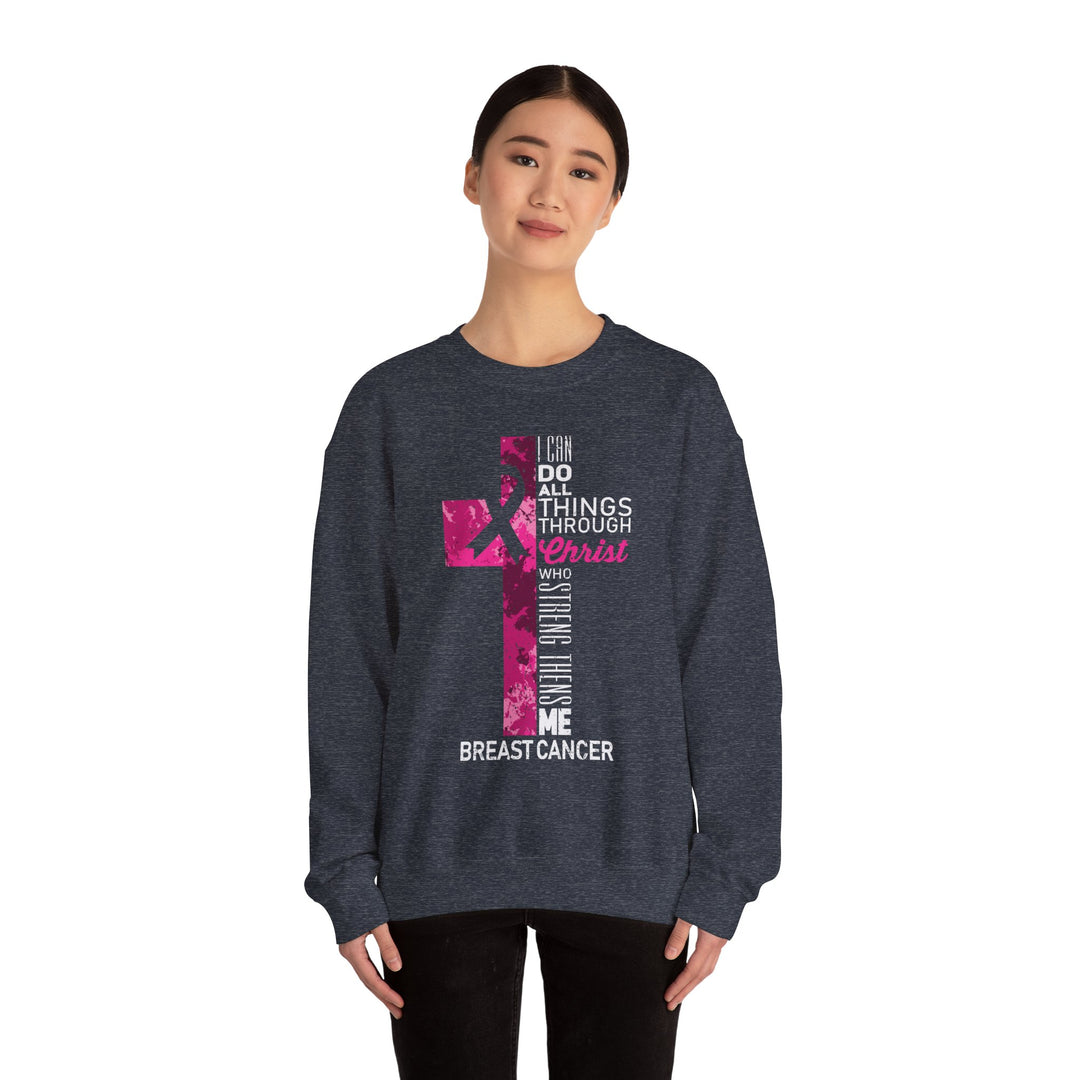 Inspirational Crewneck Sweatshirt for Breast Cancer Awareness, Faith Sweatshirt, Unisex Pullover, Hopeful Gift, Religious Apparel