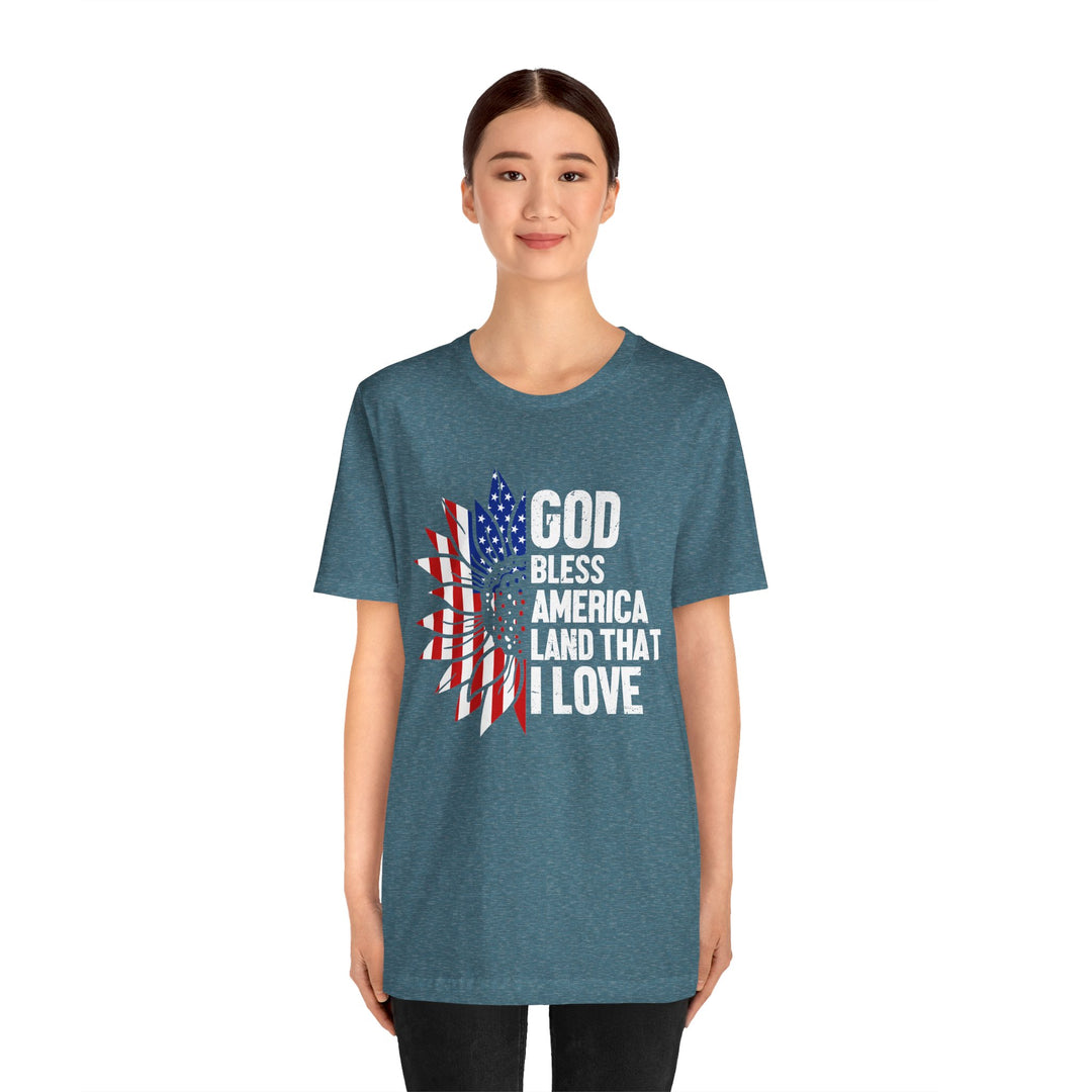 Patriotic T-Shirt, God Bless America Tee, Unisex Short Sleeve Shirt, Independence Day Gift, USA Pride Apparel, Americana Clothing