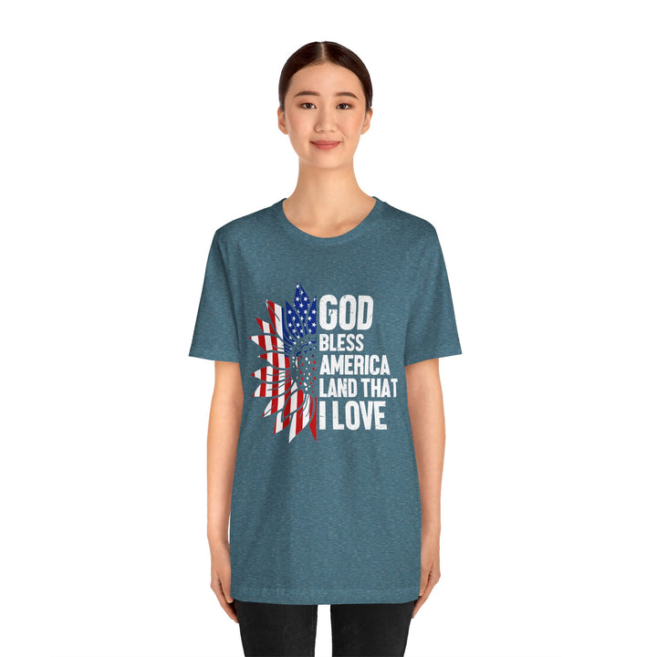 Patriotic T-Shirt, God Bless America Tee, Unisex Short Sleeve Shirt, Independence Day Gift, USA Pride Apparel, Americana Clothing