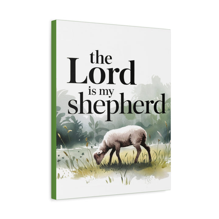 The Lord Is My Shepherd Canvas | Psalm 23 Watercolor Christian Wall Art