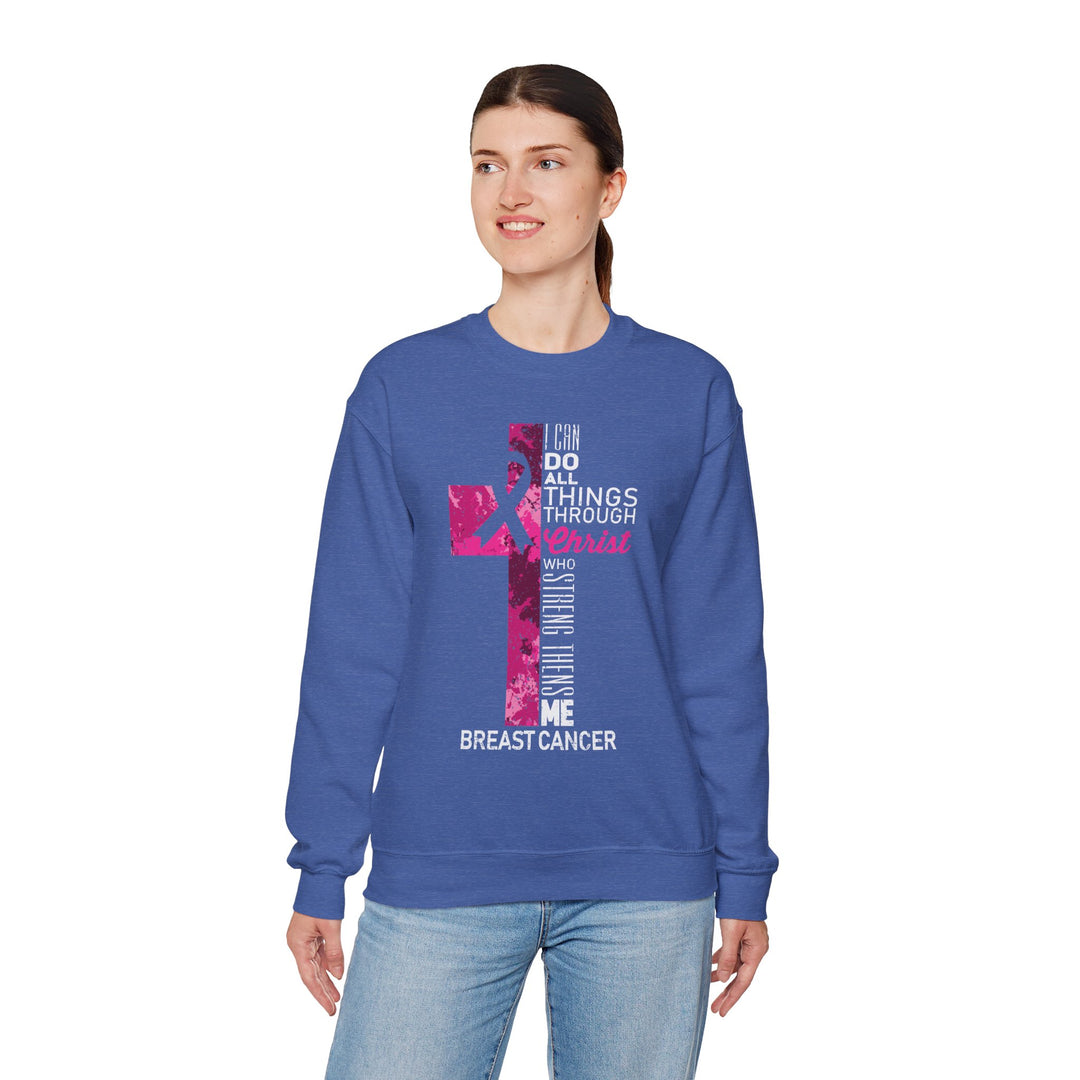 Inspirational Crewneck Sweatshirt for Breast Cancer Awareness, Faith Sweatshirt, Unisex Pullover, Hopeful Gift, Religious Apparel