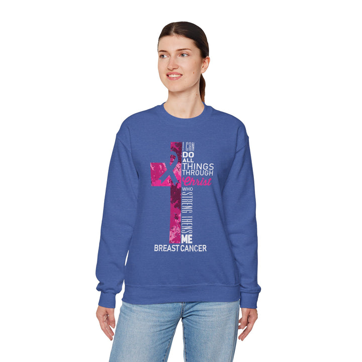 Inspirational Crewneck Sweatshirt for Breast Cancer Awareness, Faith Sweatshirt, Unisex Pullover, Hopeful Gift, Religious Apparel