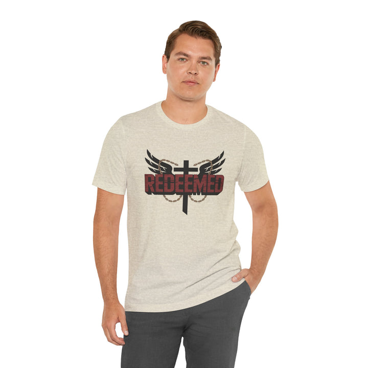 Christian Themed Unisex Short Sleeve Tee, Redeemed Shirt, Faith-Based Apparel, Inspirational T-Shirt, Spiritual Gift, Casual Wear