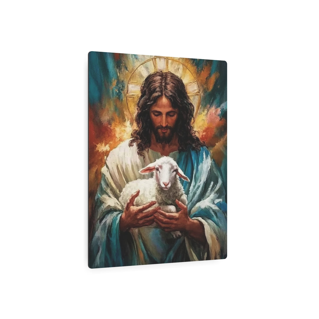 "Christ with Lamb" - Good Shepherd Metal Wall Art