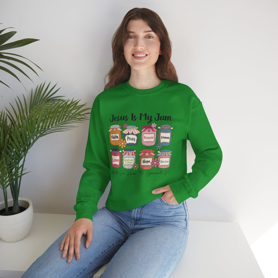 Jesus Is My Jam Sweatshirt, Unisex Crewneck, Comfort Wear, Christian Apparel, Perfect Gift for Faith Celebrations, Everyday Casual