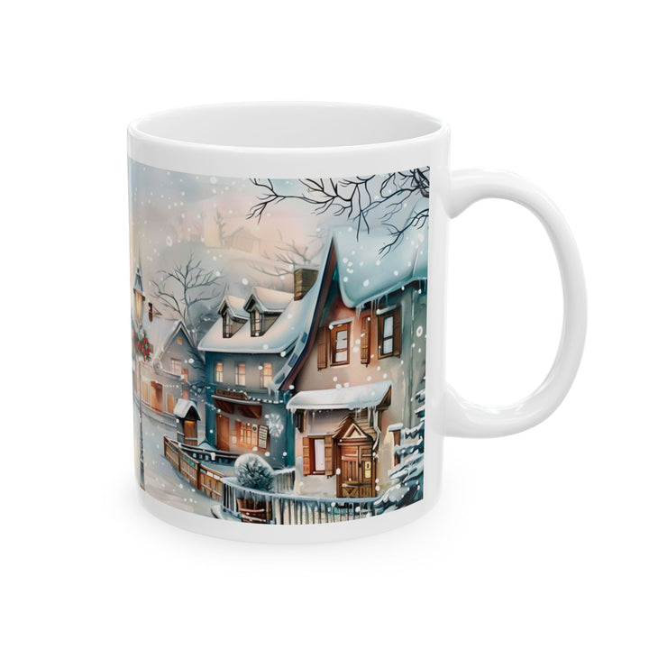 Winter Wonderland Ceramic Mug, Cozy Hot Cocoa Cup, Holiday Gift, Decorative Coffee Mug, Winter Scene Drinkware