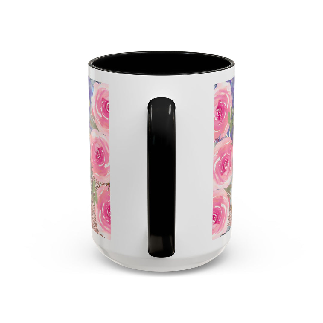 Made to Worship  Pink Glitter Floral Christian Mug