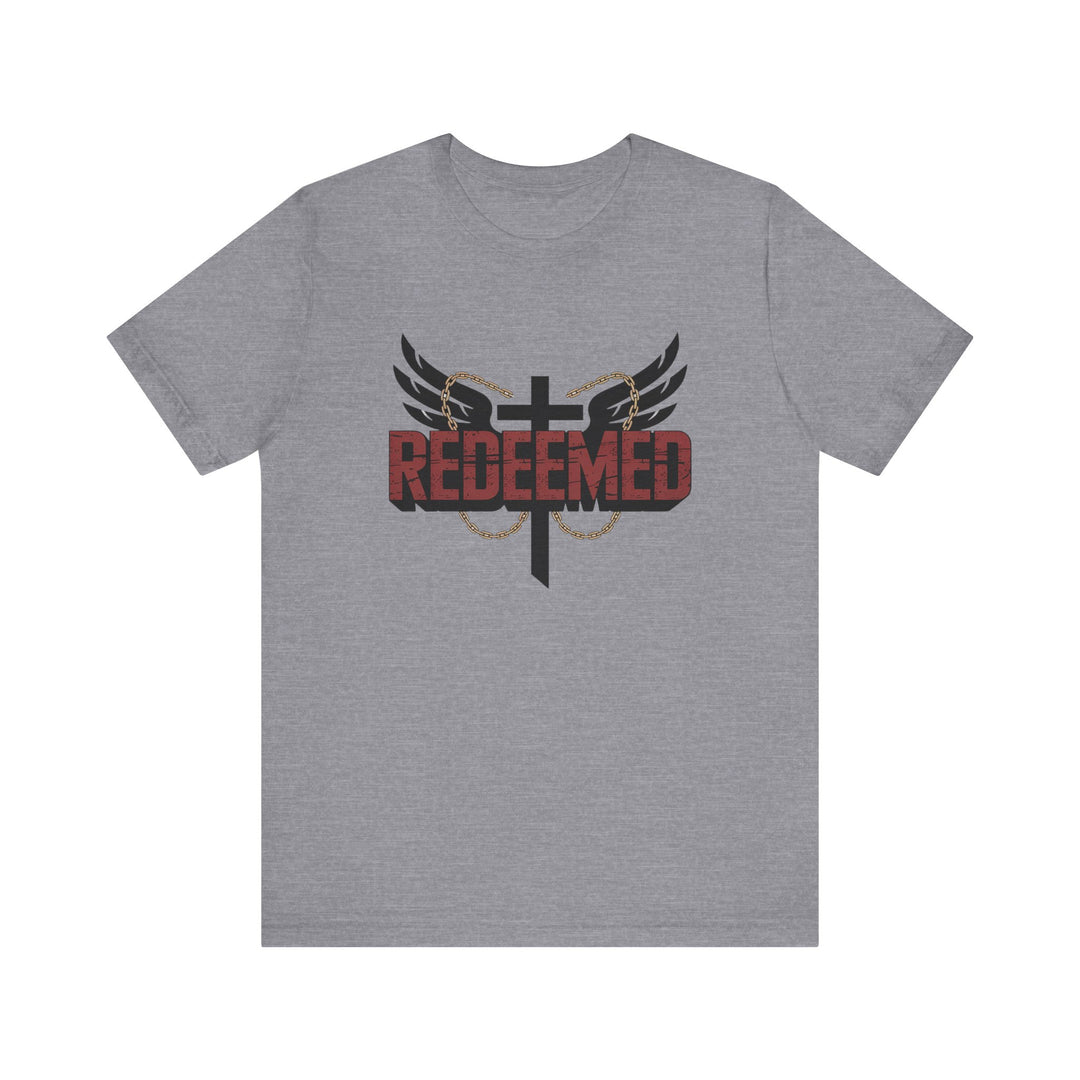 Christian Themed Unisex Short Sleeve Tee, Redeemed Shirt, Faith-Based Apparel, Inspirational T-Shirt, Spiritual Gift, Casual Wear