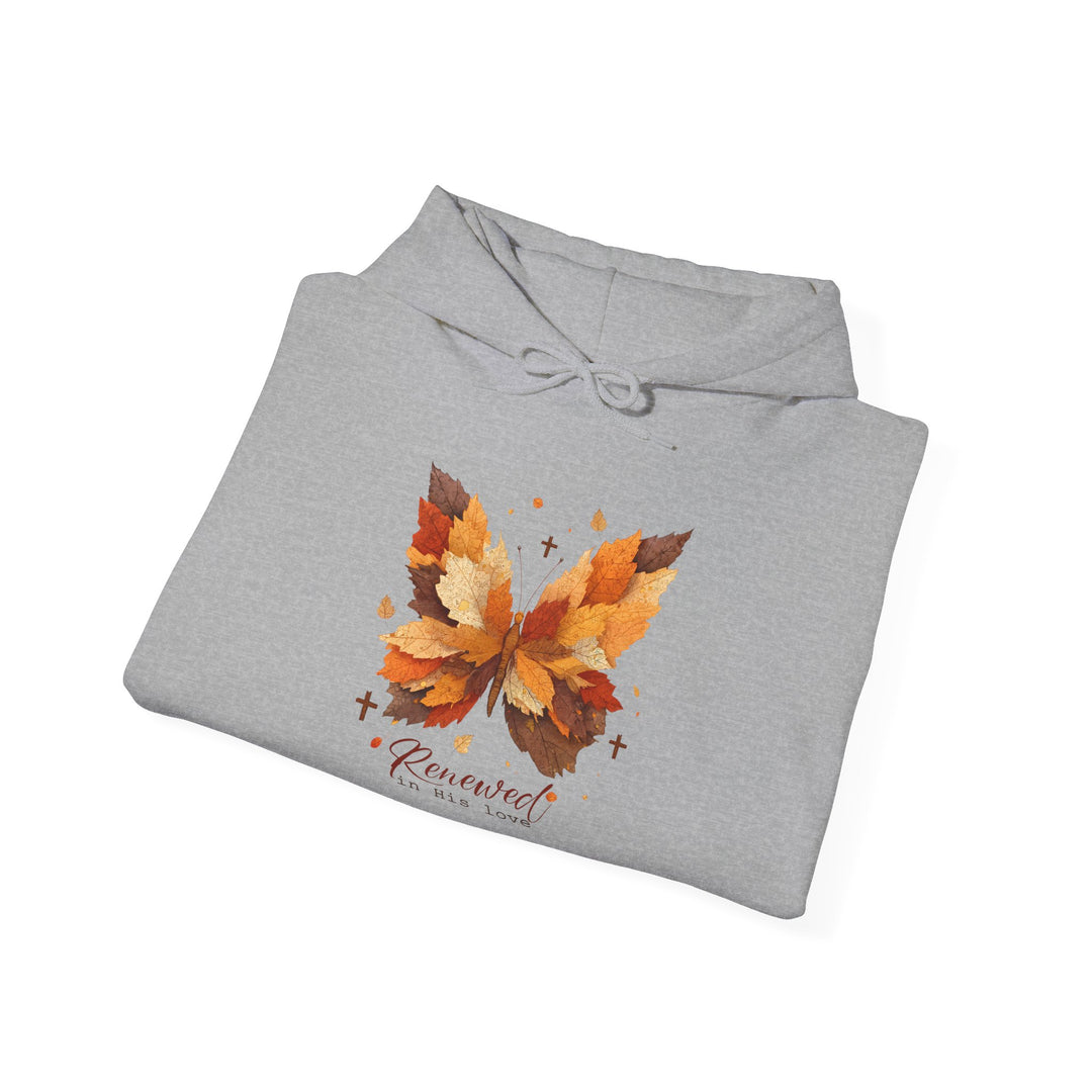 Butterfly Hoodie - Renewed in His Love - Fall Leaves Design