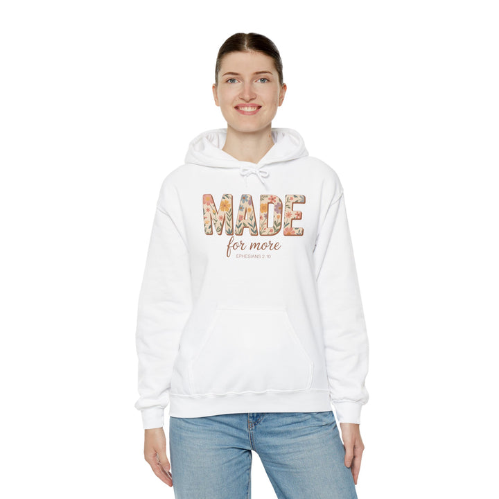 Hoodie - 'MADE for more' Ephesians 2:10 Floral Design