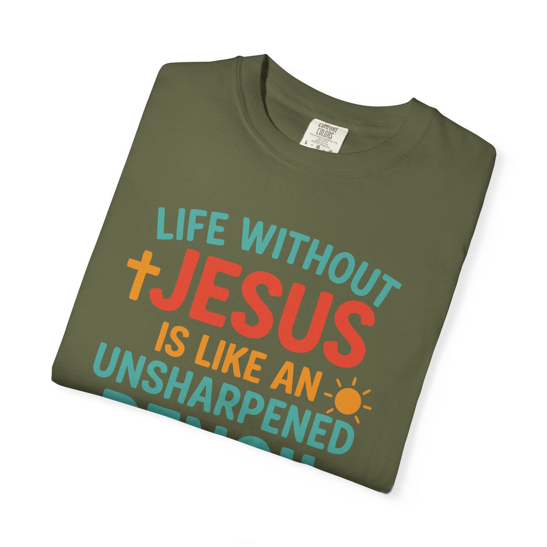 Christian Message Unisex T-shirt with Pencil Design