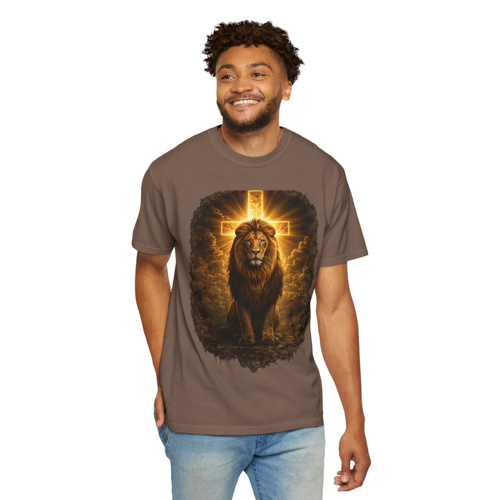 Lion of Judah Christian T-Shirt | Masculine Faith Graphic Tee | Jesus Lion Shirt