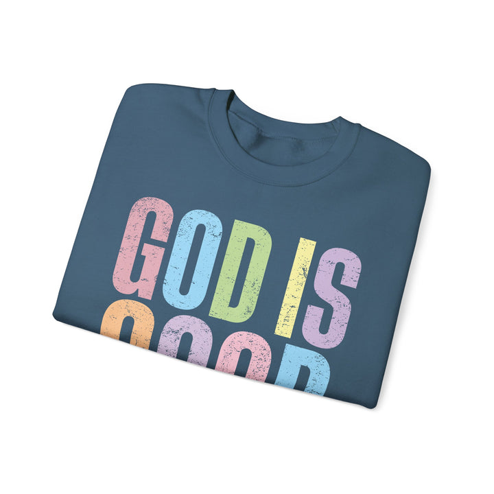 Inspirational God is Good Sweatshirt, Religious Crewneck, Faith-Based Apparel, Comfortable Casual Wear, Church Gift, Positive Vibes