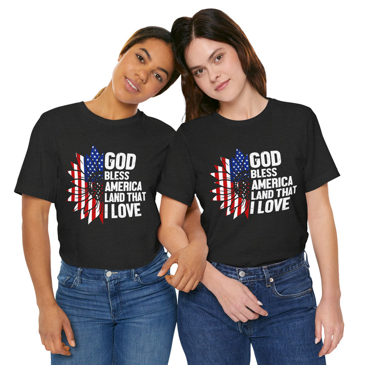 Patriotic T-Shirt, God Bless America Tee, Unisex Short Sleeve Shirt, Independence Day Gift, USA Pride Apparel, Americana Clothing