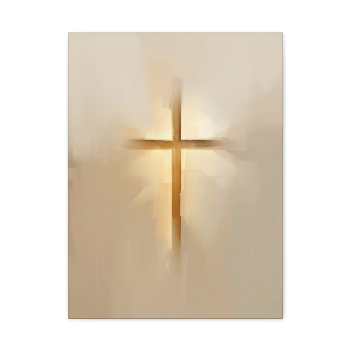 Light Through the Cross Canvas Print – Minimalist Christian Wall Art