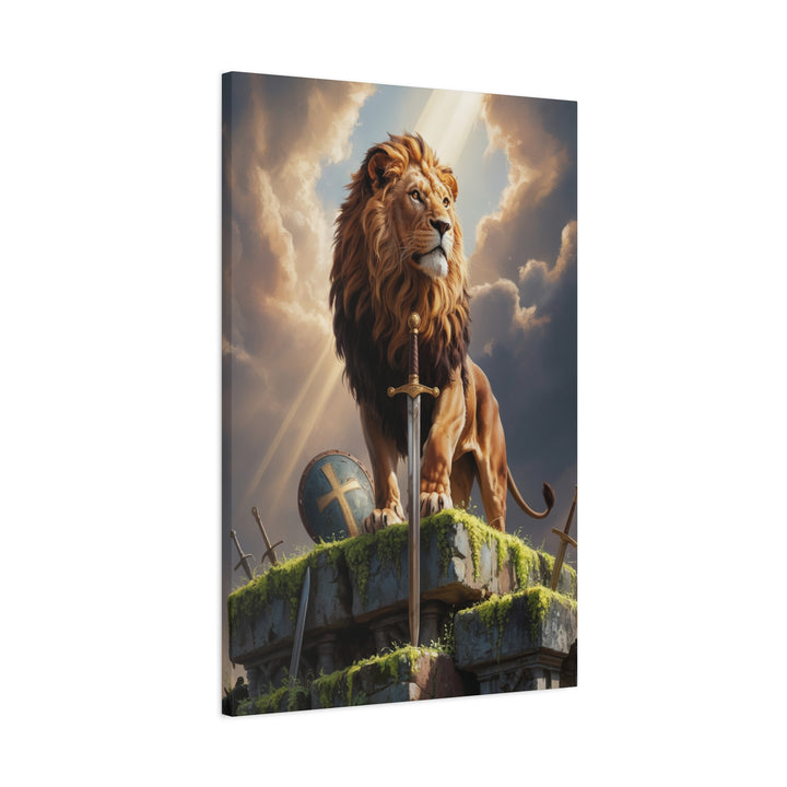 Canvas Art, Lion of Judah Verse, Christian Men's Wall Decor, Father's Day Gift, Revelation 5:5