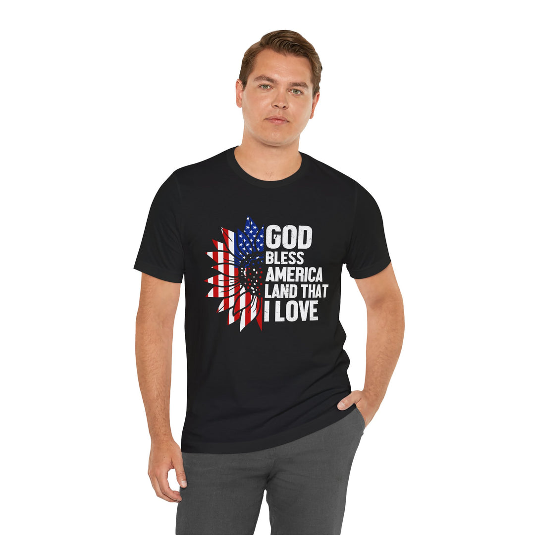 Patriotic T-Shirt, God Bless America Tee, Unisex Short Sleeve Shirt, Independence Day Gift, USA Pride Apparel, Americana Clothing