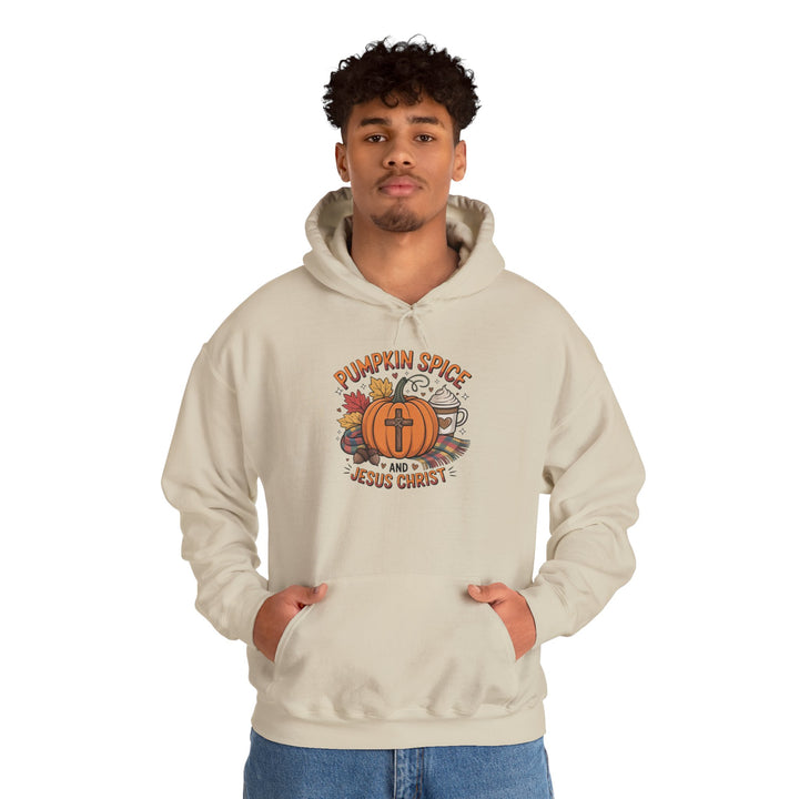 Fall Pumpkin Spice and Jesus Christ Hoodie Sweatshirt